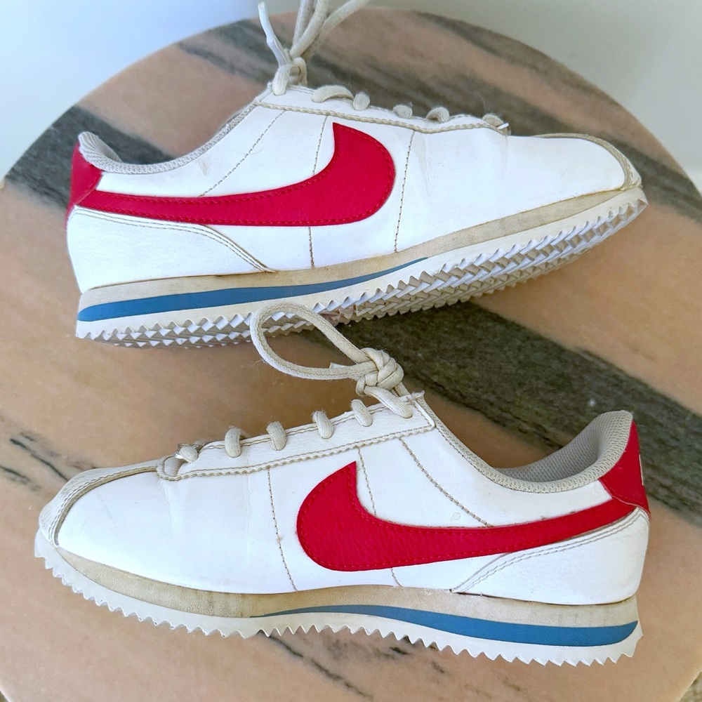 Big Kids’ Nike Cortez - Size 4 - White, Red, Blue
